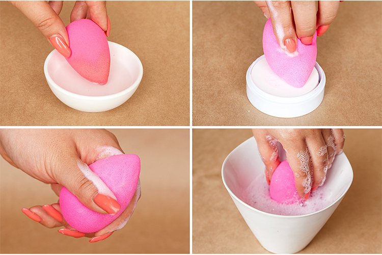 How do you clean your brushes and sponges?