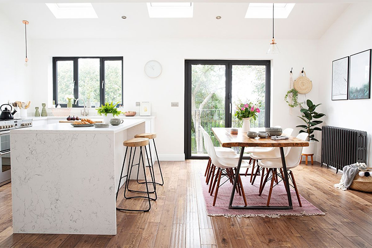 5 unique open plan kitchen designs with dining room for compact apartments