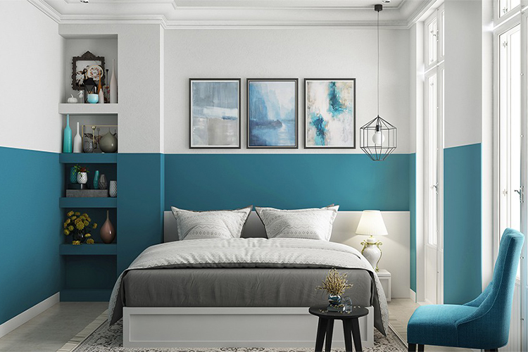 How to rock the blue two-tone combination for bedroom walls