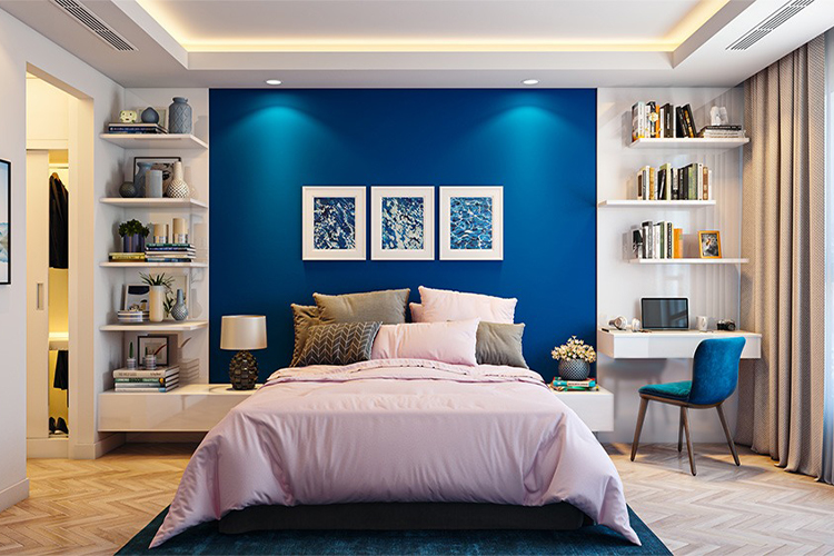 How to rock the blue two-tone combination for bedroom walls
